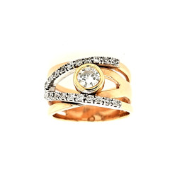 Pre Owned 14ct Diamond and CZ Ring ZR254